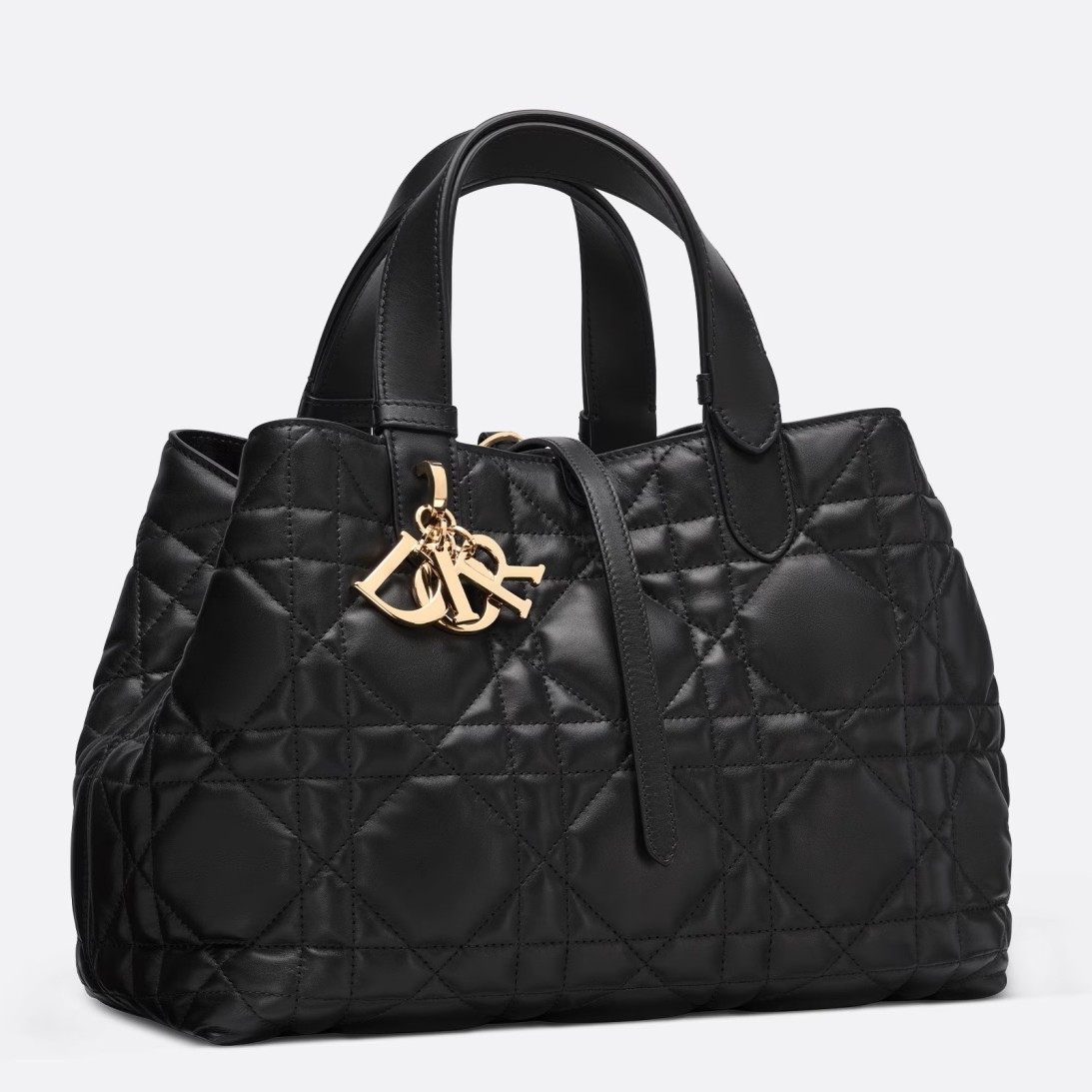 Dior Toujours Medium Bag in Black Macrocannage Calfskin