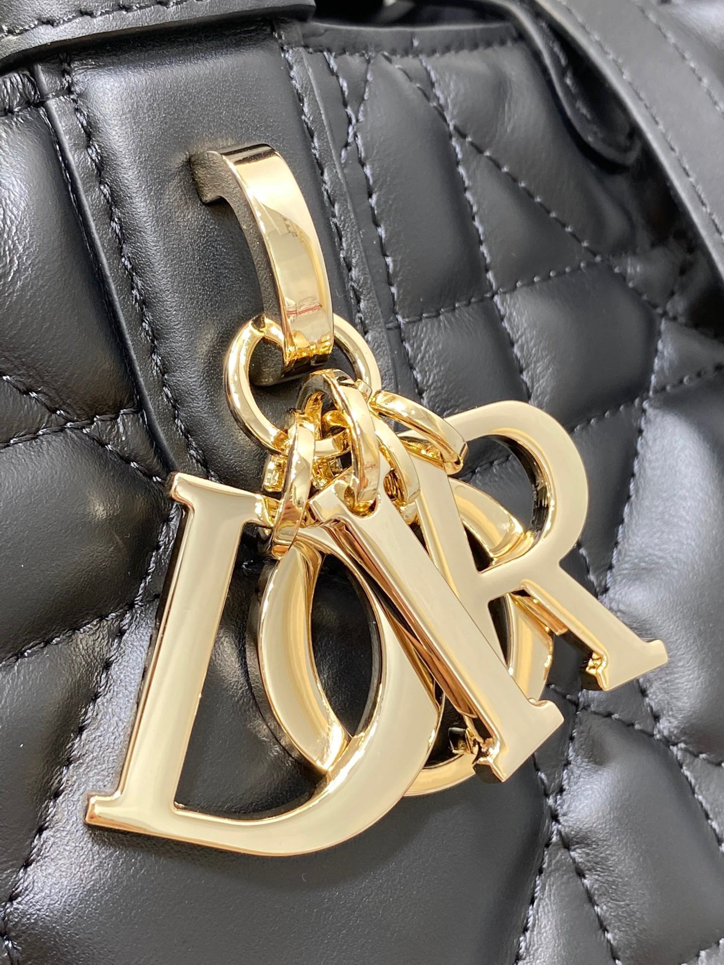 Dior Toujours Medium Bag in Black Macrocannage Calfskin