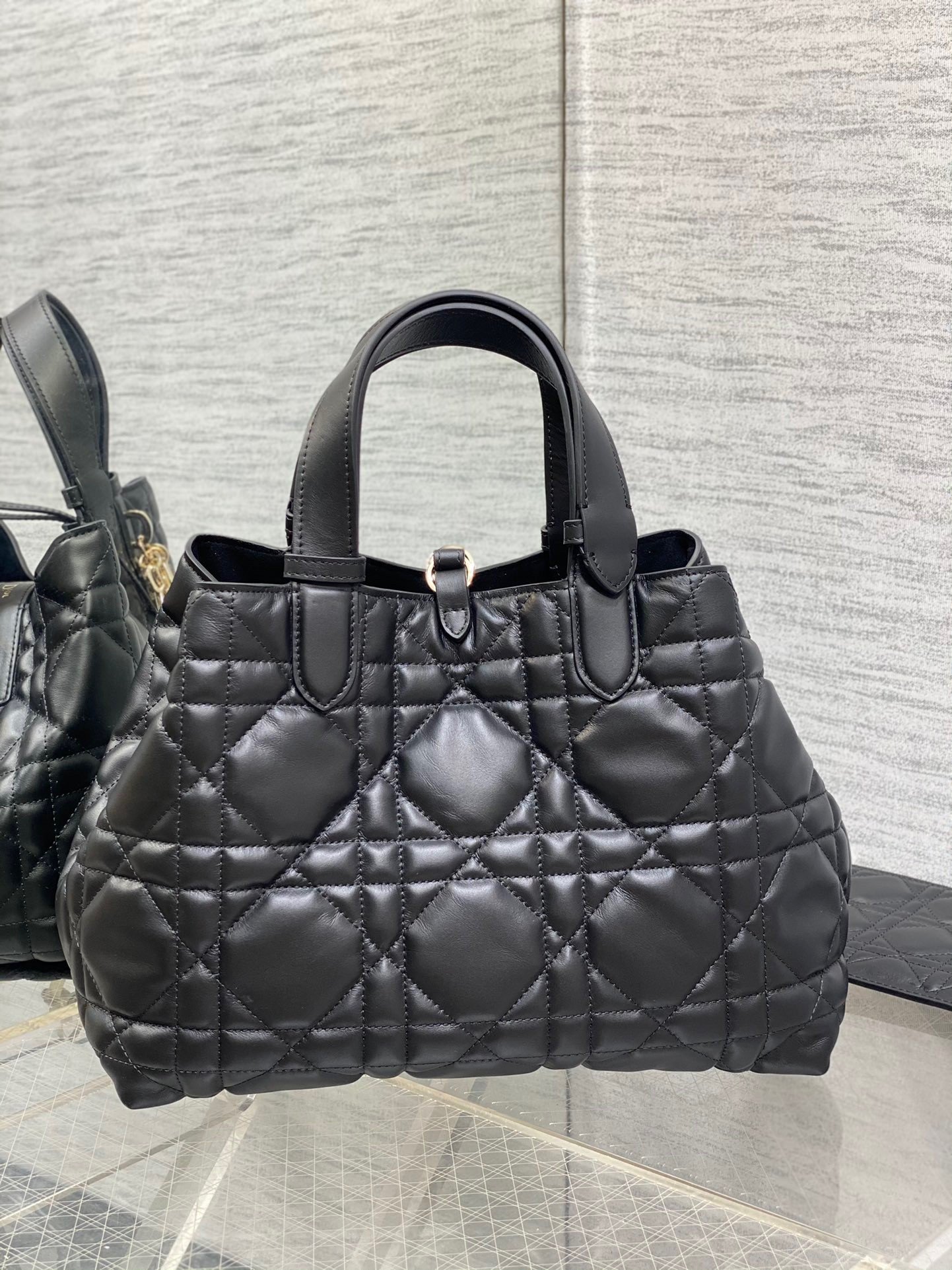 Dior Toujours Medium Bag in Black Macrocannage Calfskin