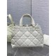 Dior Toujours Medium Bag in White Macrocannage Calfskin