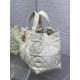 Dior Toujours Medium Bag in White Macrocannage Calfskin