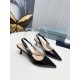 Prada Slingbacks Pumps 45mm In Black Patent Leather