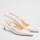 Prada Slingbacks Pumps 45mm In White Patent Leather