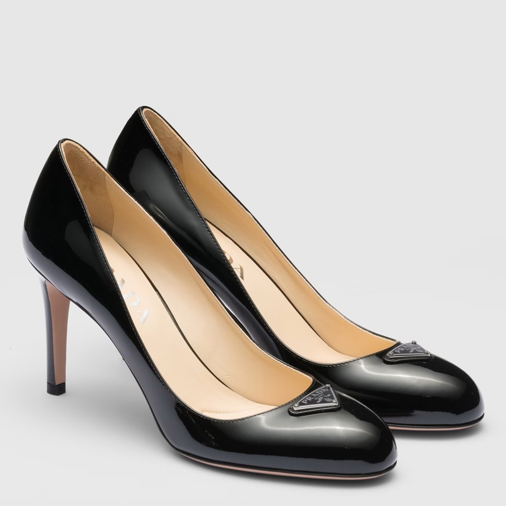 Prada Pumps 85mm In Black Patent Leather