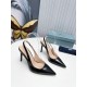 Prada Slingbacks Pumps 95mm In Black Patent Leather