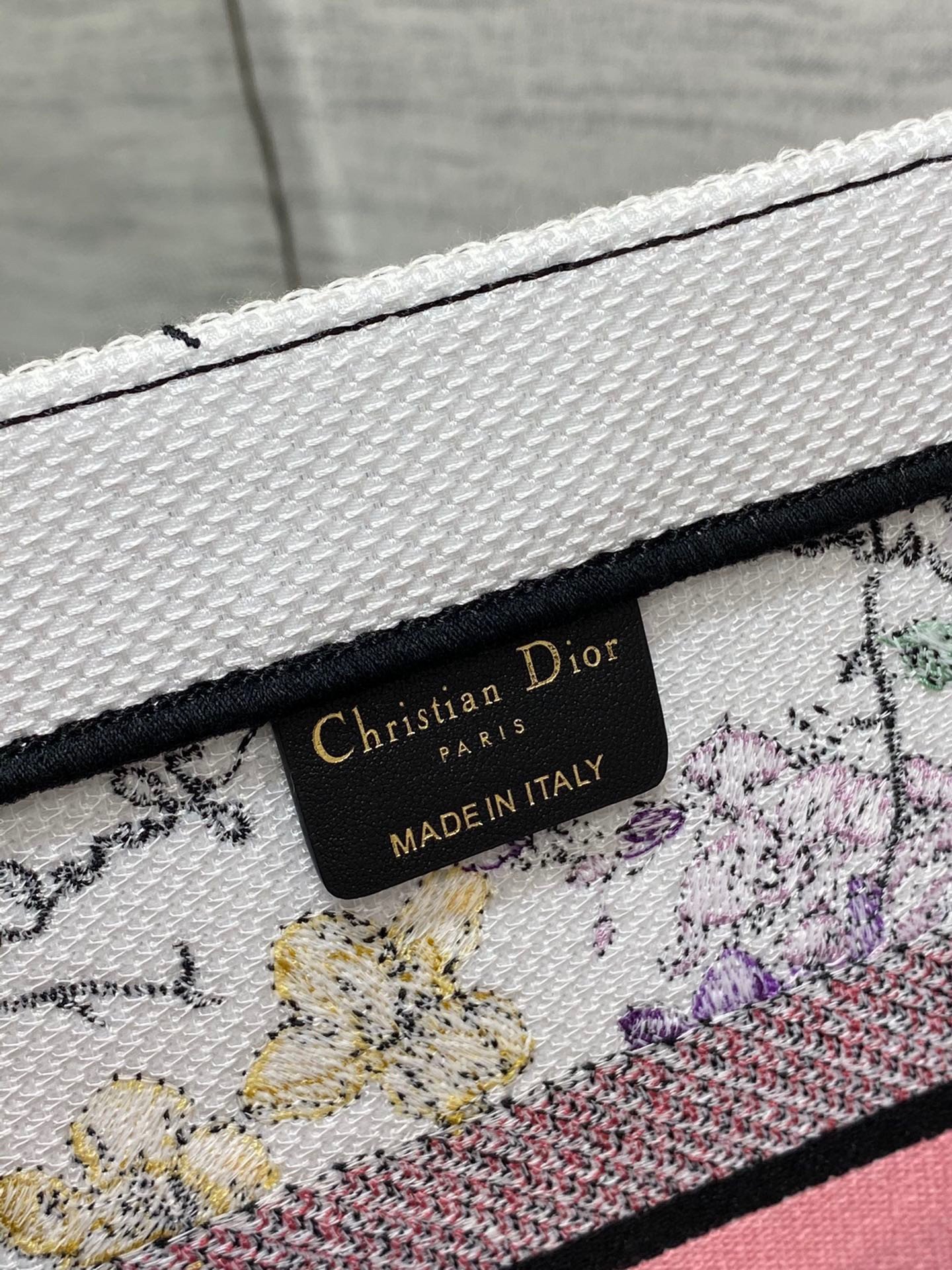 Dior Medium Book Tote Bag In White Multicolor Florilegio Embroidery