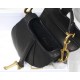 Dior Saddle Micro Bag In Black Goatskin