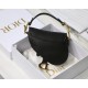 Dior Saddle Micro Bag In Black Goatskin