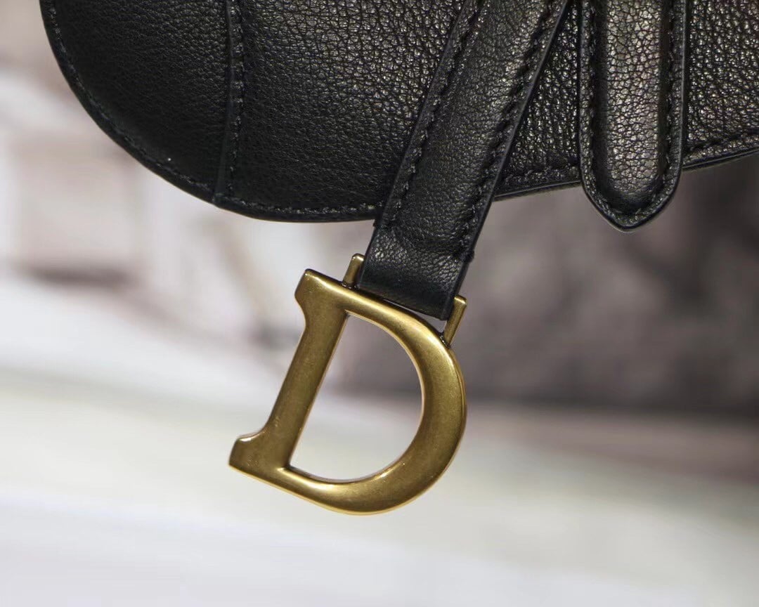 Dior Saddle Micro Bag In Black Goatskin