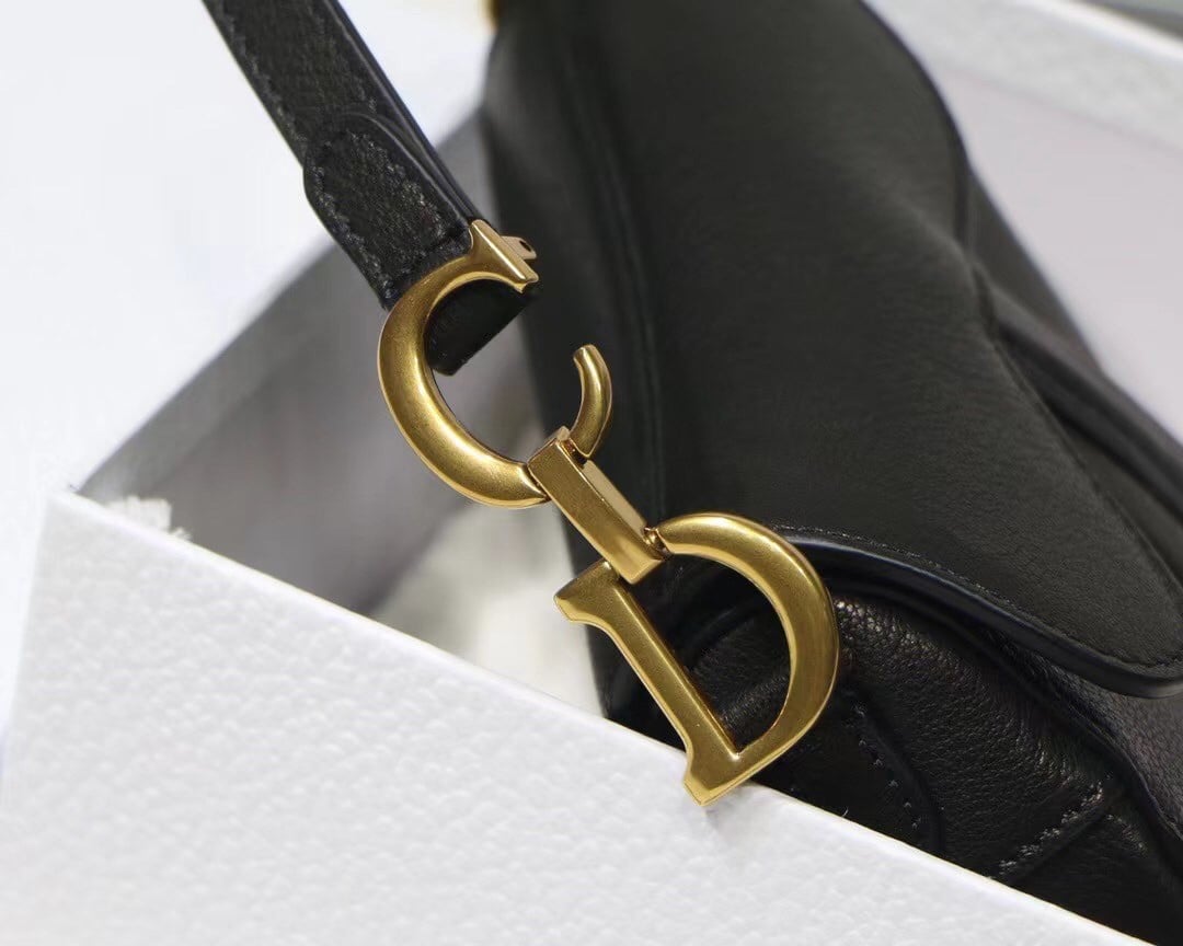 Dior Saddle Micro Bag In Black Goatskin