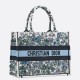 Dior Medium Book Tote Bag In Multicolor Flowers Constellation Embroidery