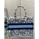 Dior Medium Book Tote Bag In Multicolor Flowers Constellation Embroidery