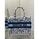 Dior Medium Book Tote Bag In Multicolor Flowers Constellation Embroidery