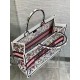 Dior Large Book Tote Bag In White Multicolor Florilegio Embroidery