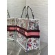 Dior Large Book Tote Bag In White Multicolor Florilegio Embroidery