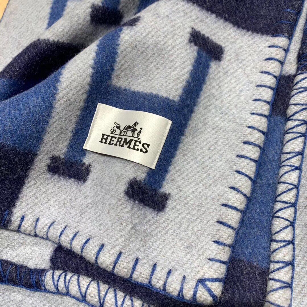 Hermes Marine Avalon Bayadere Throw Blanket