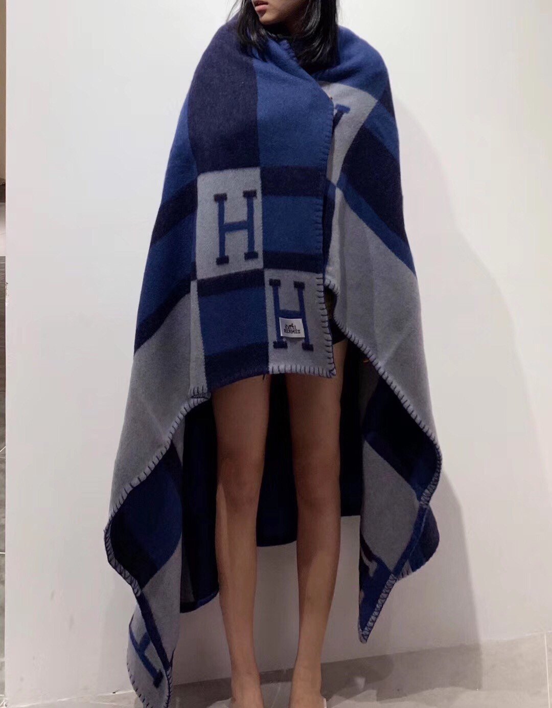 Hermes Marine Avalon Bayadere Throw Blanket