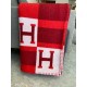 Hermes Rouge Avalon Bayadere Throw Blanket