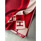 Hermes Rouge Avalon Bayadere Throw Blanket