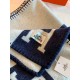 Hermes Avalon Throw Blanket in Blue Wool and Cashmere