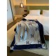 Hermes Avalon Throw Blanket in Blue Wool and Cashmere