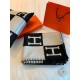 Hermes Avalon Throw Blanket in Black Wool and Cashmere