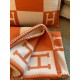 Hermes Avalon Throw Blanket in Orange Wool and Cashmere