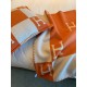 Hermes Avalon Throw Blanket in Orange Wool and Cashmere