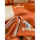 Hermes Avalon Throw Blanket in Orange Wool and Cashmere