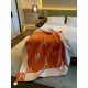 Hermes Avalon Throw Blanket in Orange Wool and Cashmere