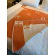 Hermes Avalon Throw Blanket in Orange Wool and Cashmere