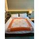 Hermes Avalon Throw Blanket in Orange Wool and Cashmere