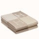 Hermes Avalon III Throw Blanket in Beige Wool and Cashmere