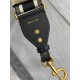 Dior Shoulder Strap with Ring in Black Embroidery Canvas