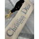 Dior Shoulder Strap with Ring in Grey Embroidery Canvas