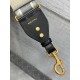 Dior Shoulder Strap with Ring in Grey Embroidery Canvas