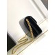 Celine College Triomphe Chain Bag in Black Leather