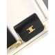 Celine College Triomphe Chain Bag in Black Leather