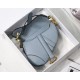 Dior Saddle Micro Bag In Cloud Blue Goatskin