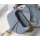 Dior Saddle Micro Bag In Cloud Blue Goatskin