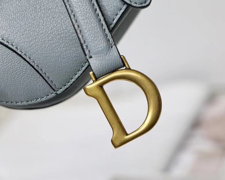 Dior Saddle Micro Bag In Cloud Blue Goatskin