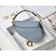 Dior Saddle Micro Bag In Cloud Blue Goatskin