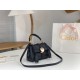 Chloe Penelope Mini Shoulder Bag in Black Grained Calfskin