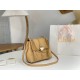 Chloe Penelope Small Shoulder Bag in Beige Grained Calfskin