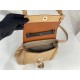 Chloe Penelope Small Shoulder Bag in Beige Grained Calfskin