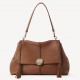 Chloe Penelope Medium Shoulder Bag in Brown Grained Calfskin