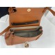 Chloe Penelope Medium Shoulder Bag in Brown Grained Calfskin