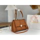 Chloe Penelope Medium Shoulder Bag in Brown Grained Calfskin