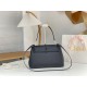 Chloe Penelope Medium Shoulder Bag in Black Grained Calfskin