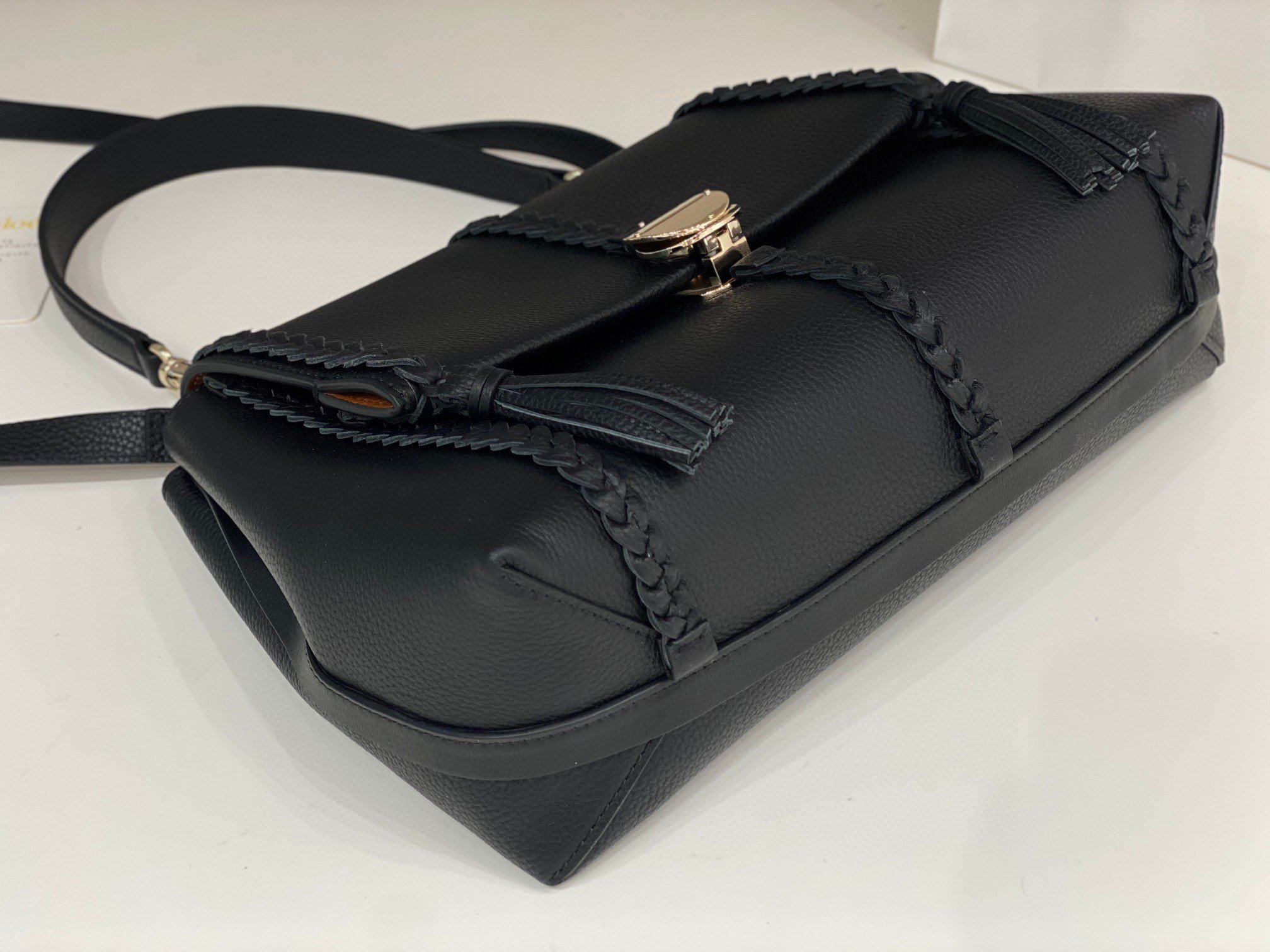 Chloe Penelope Medium Shoulder Bag in Black Grained Calfskin